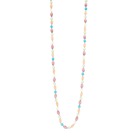 Collana lunga cristalli e cabochon Ninfa Sodini