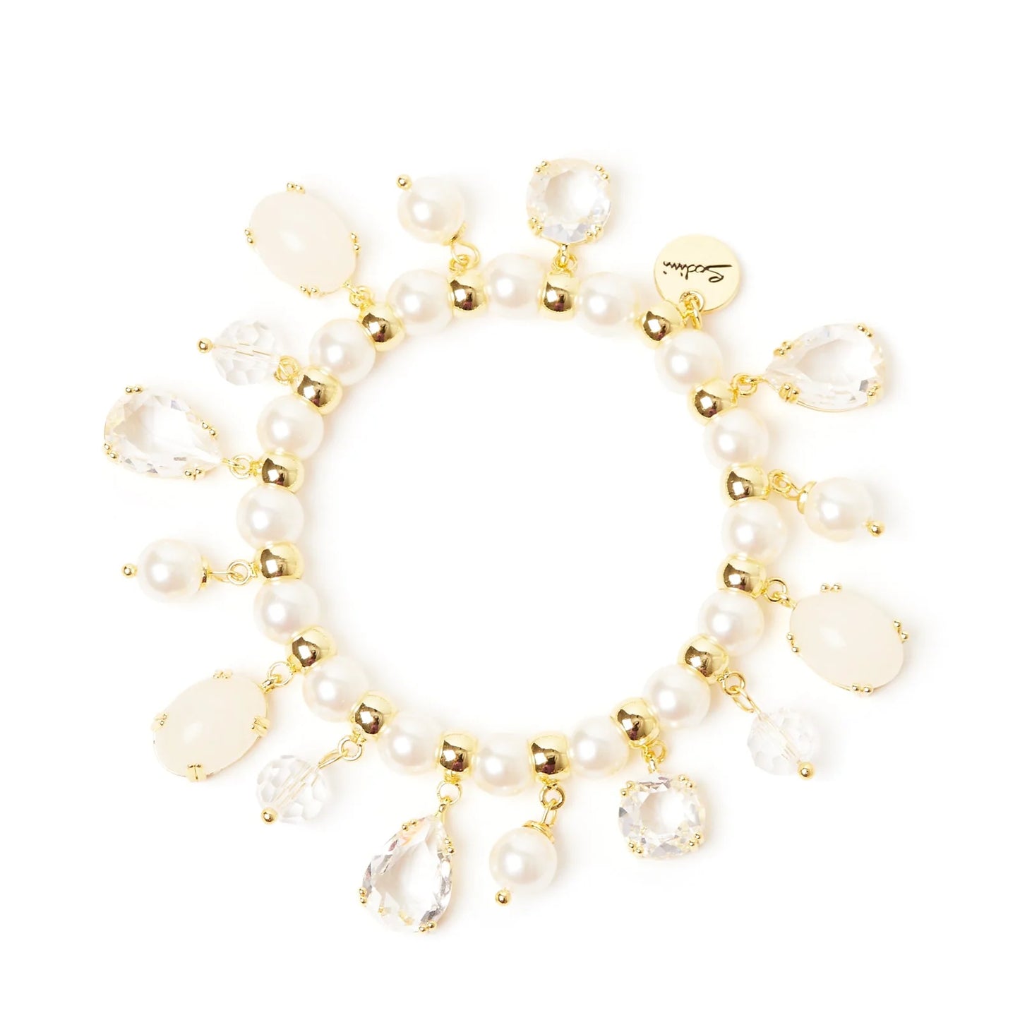 Bracciale elastico perle e pendenti Ninfa Sodini
