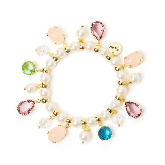 Bracciale elastico perle e pendenti Ninfa Sodini