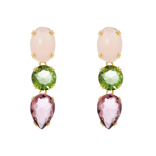 Orecchini cabochon e cristalli pendenti Ninfa Sodini