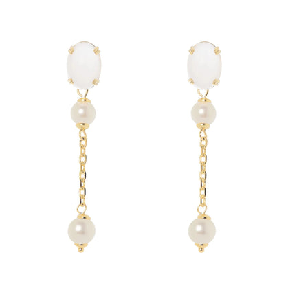 Orecchini catena perle cabochon Ninfa Sodini