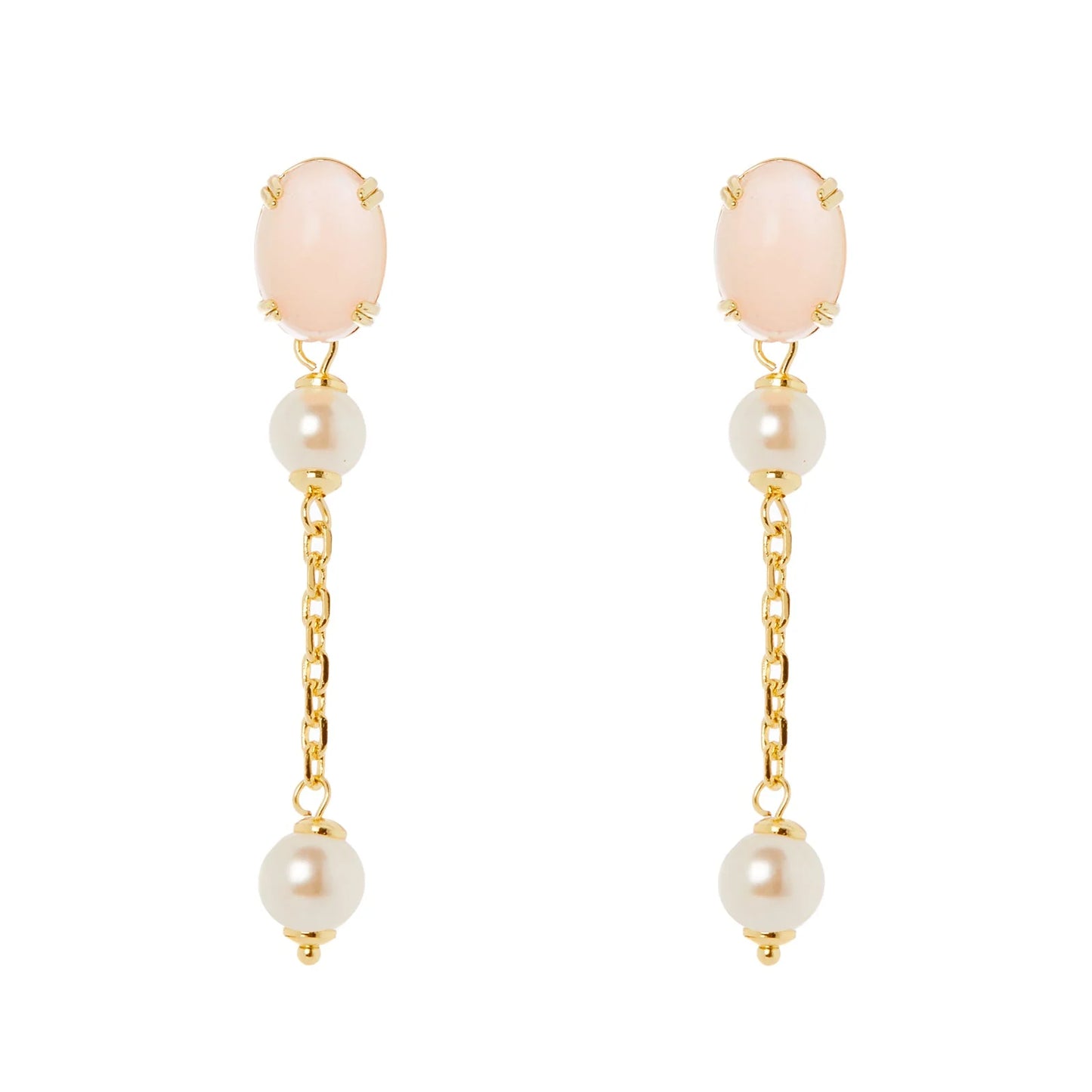 Orecchini catena perle cabochon Ninfa Sodini