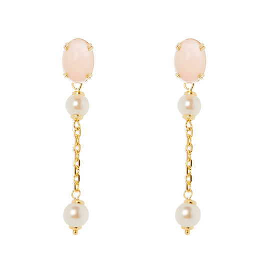 Orecchini catena perle cabochon Ninfa Sodini