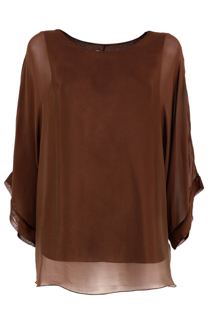 Blusa in viscosa e seta Luce Karakorum