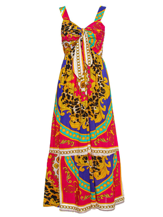 Abito Spalline Foulard Print Ayfee