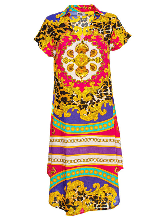 Kaftano Lungo Foulard Print Ayfee