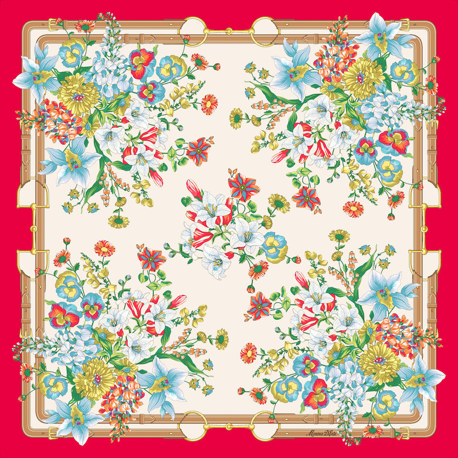 Foulard in seta Mazzolin di fiori Marina D'Este