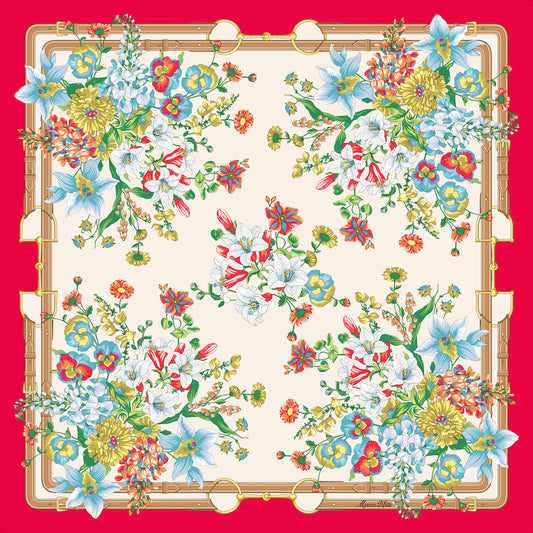 Foulard in seta Mazzolin di fiori Marina D'Este