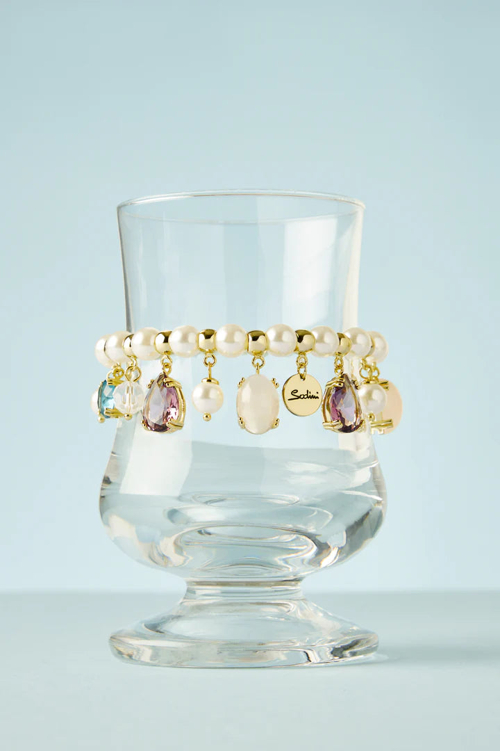 Bracciale elastico perle e pendenti Ninfa Sodini