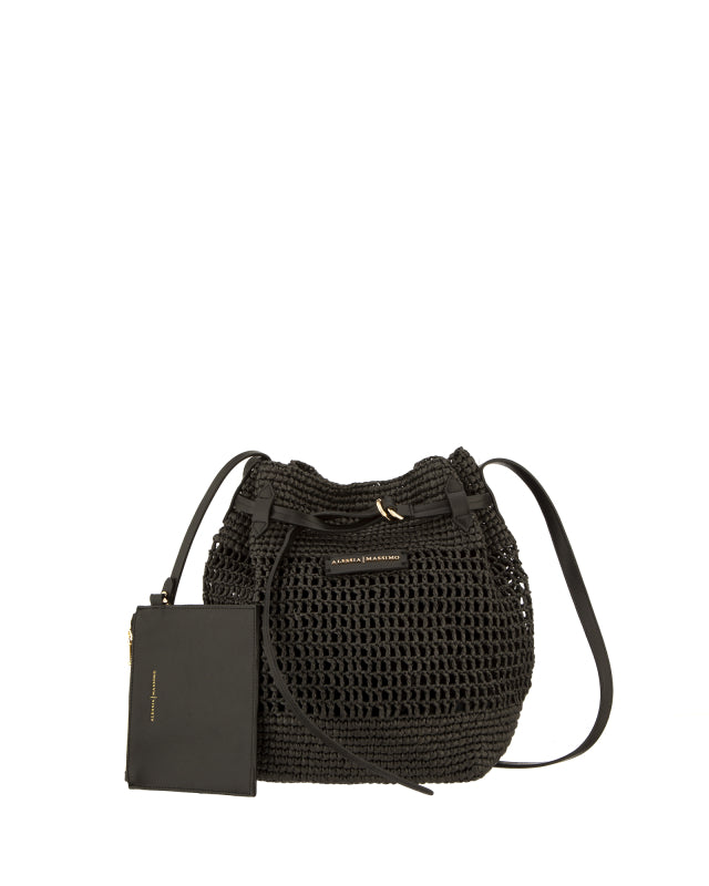 Borsa secchiello in rafia S8005 Alessia Massimo