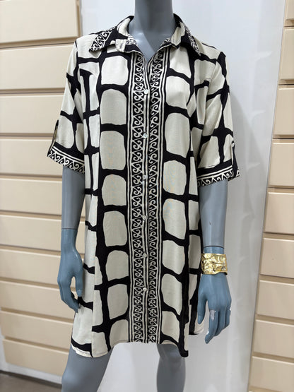 Vestito camicia in rayon Dida Karakorum