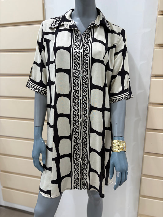 Vestito camicia in rayon Dida Karakorum