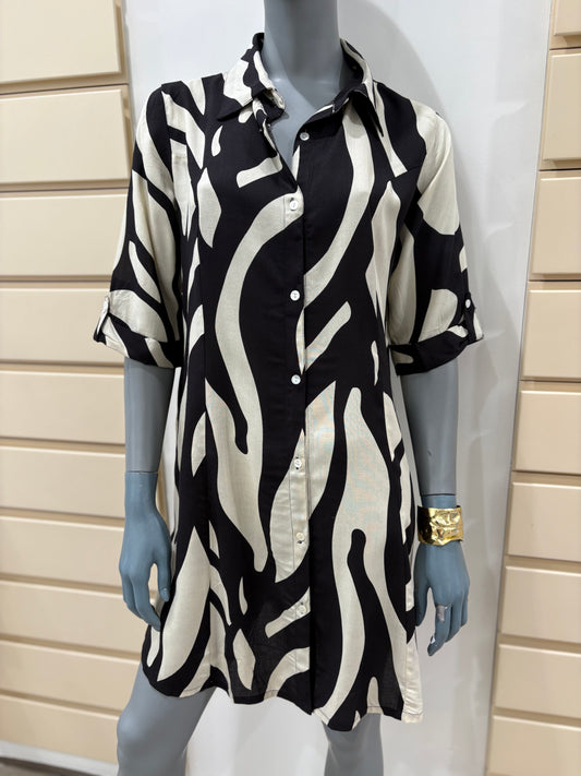 Vestito camicia in rayon Essenza Karakorum