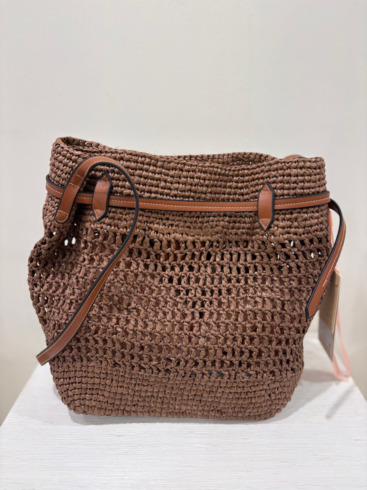 Borsa secchiello in rafia S8005 Alessia Massimo