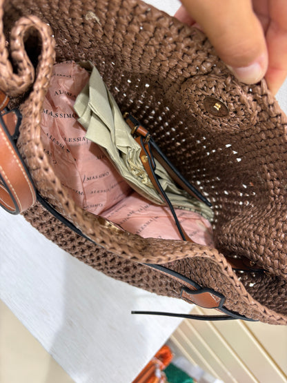 Borsa secchiello in rafia S8005 Alessia Massimo