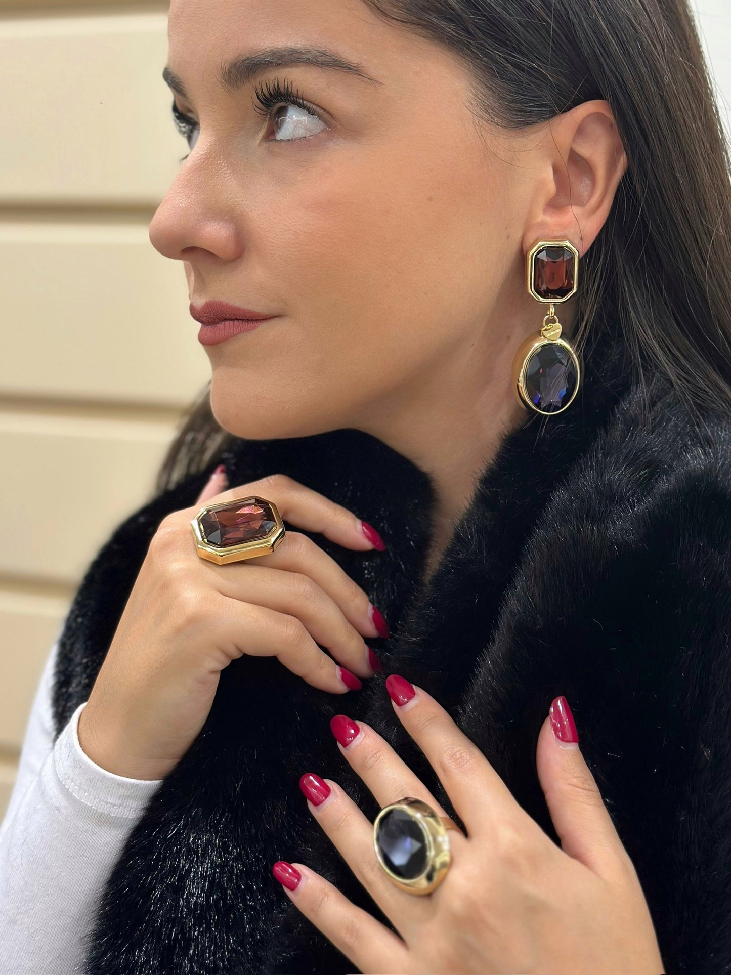 Anello Burgundy Nefertiti Dolman